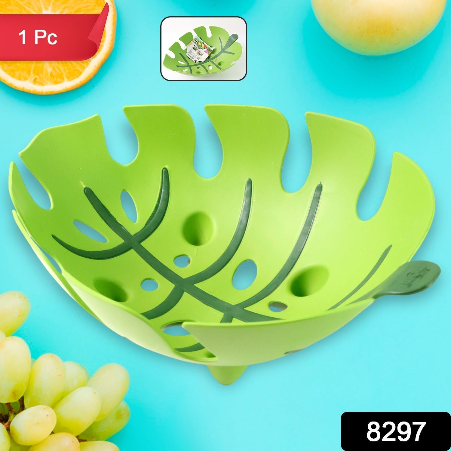 Leaf-Shaped Plastic Fruit Basket (1 Pc) Leaf-Shaped Plastic Fruit Basket (1 Pc)